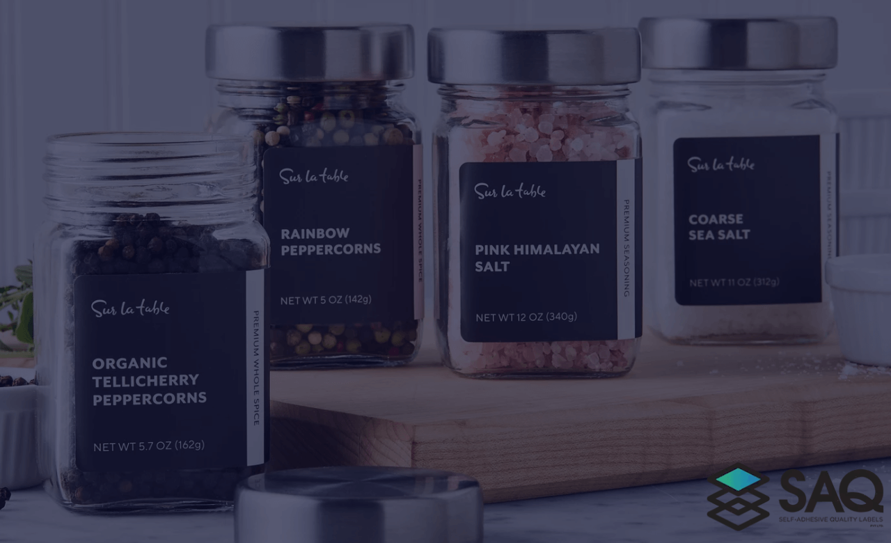 adhesive labels for pink salt packaging